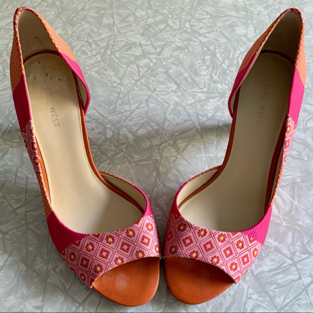 Nine West Cello Mixed Print D’Orsay Heels 8.5